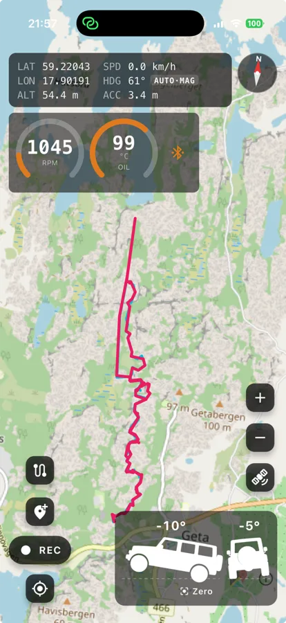 4x4buddy app on a phone